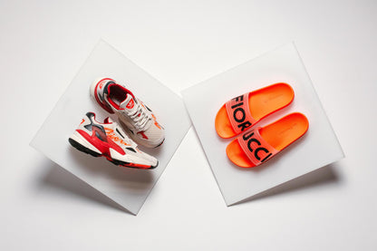 adidas Originals x Fiorucci Falcon W - Off White/Red/Neon Solar Orange
