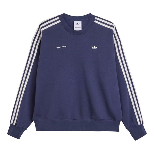 (WMNS) adidas x Sporty & Rich Sweatshirt Asia Sizing 'Night Navy' JN5331