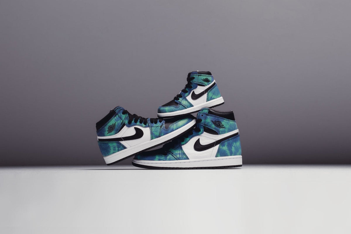 Air Jordan 1 High OG (PS) "Tie-Dye" - White/Black/Aurora Green
