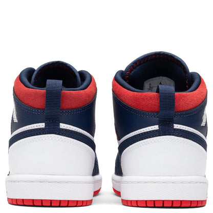 Air Jordan 1 Mid SE (PS) - White/University Red/Midnight Navy
