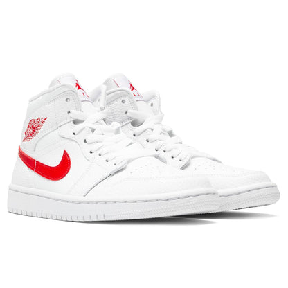 Women's Air Jordan 1 Mid - White/University Red