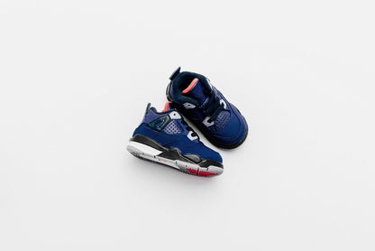 Air Jordan 4 Retro (TD) "Loyal Blue" - Loyal Blue/Black/Habanero Red