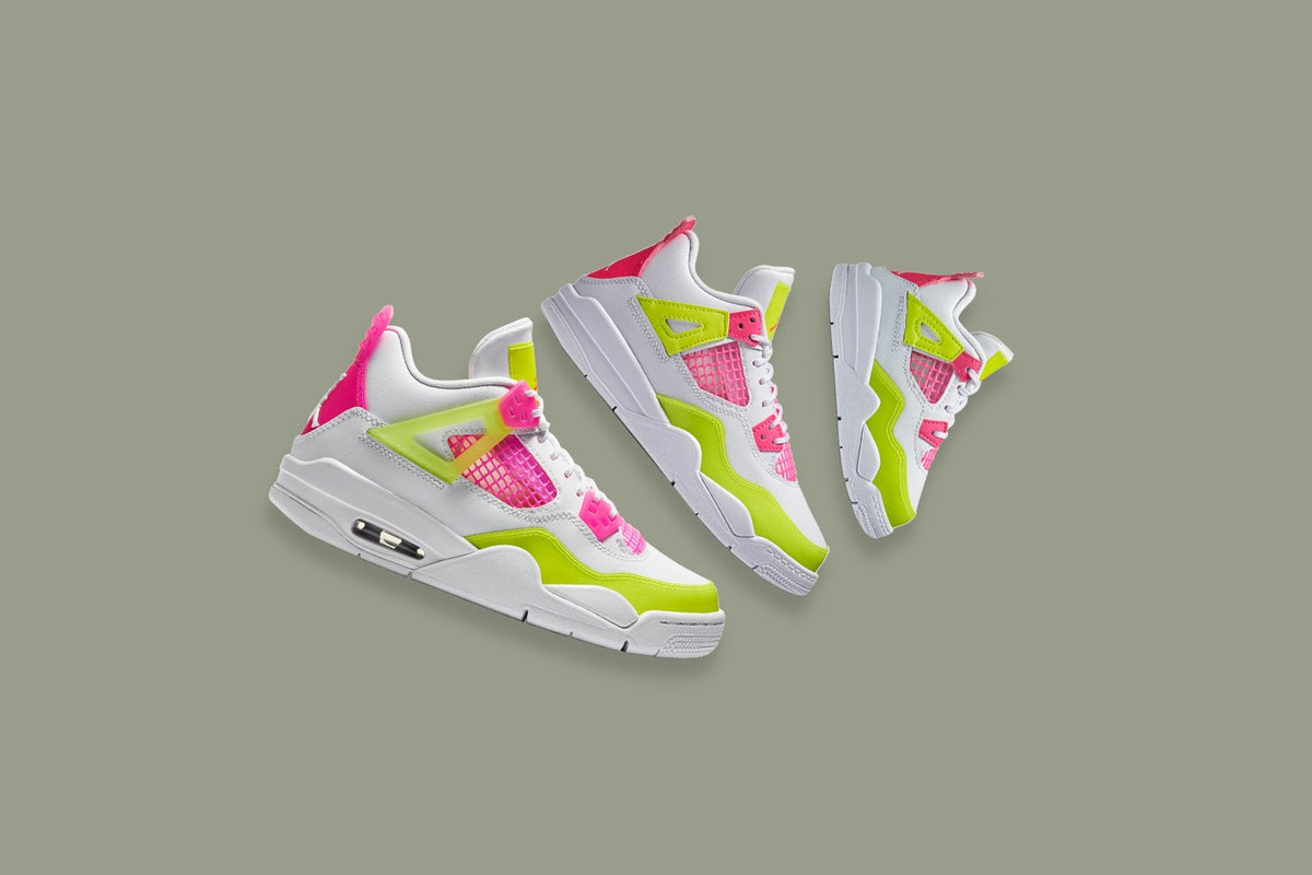 Air Jordan 4 Retro SE (GS) "Lemon Venom" - White/Pink Blast