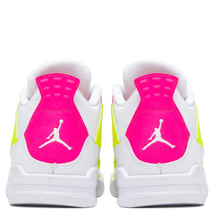 Air Jordan 4 Retro SE (PS) "Lemon Venom" - White/Pink Blast