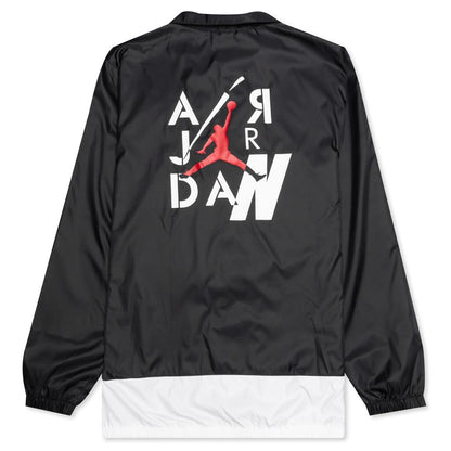 Air Jordan Legacy AJ 4 Coaches Jacket - Black/White/White