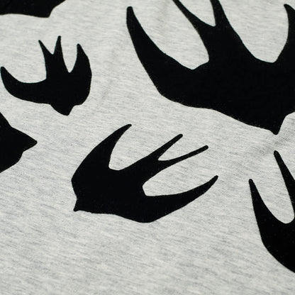 Alexander McQueen Flocked Swallow T-Shirt