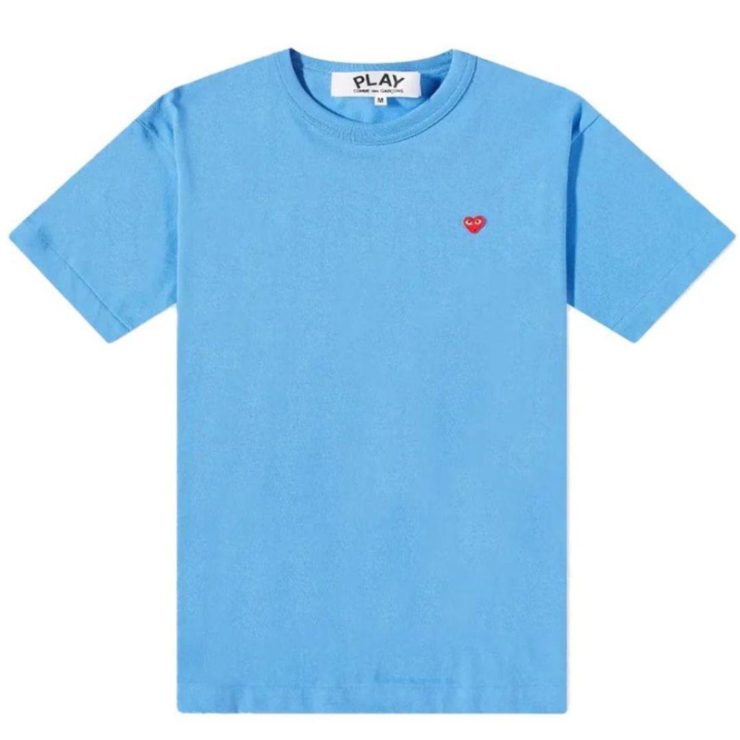 COMME DES GARÇONS PLAY SMALL EMBLEM T-SHIRT BLUE