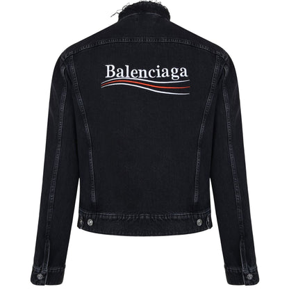 Balenciaga Politcal Logo Denim Jacket