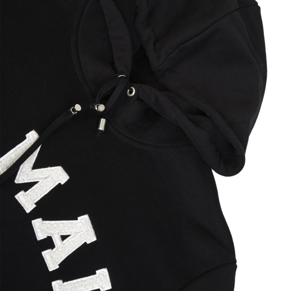 Balmain Black College Logo Hoodie