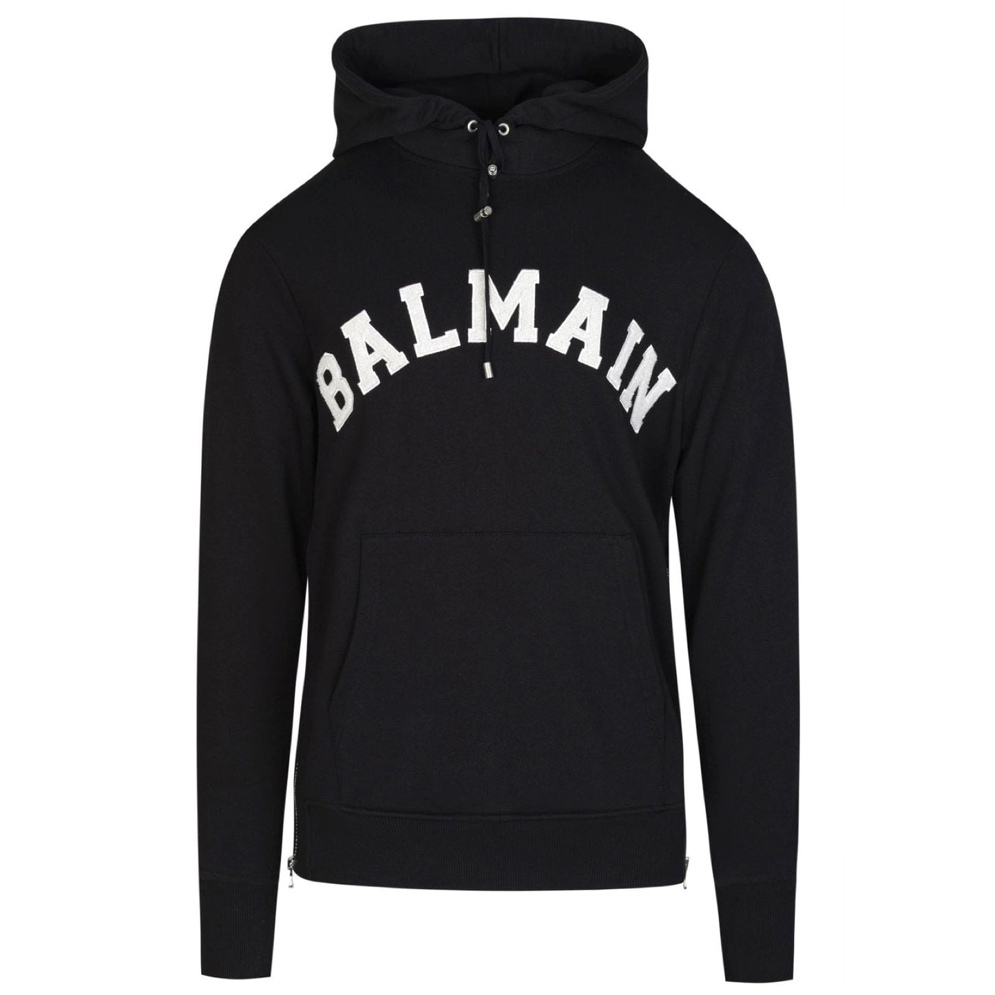 Balmain Black College Logo Hoodie