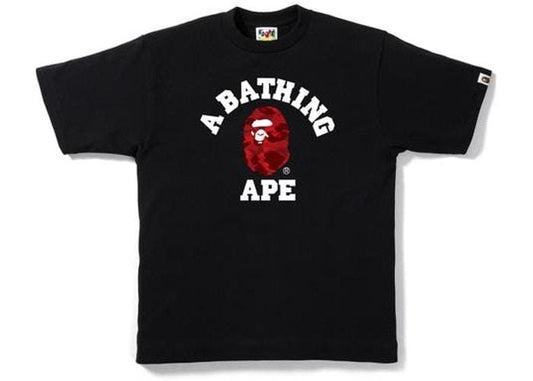 BAPE CAMO COLLEGE T-SHIRT BLACK/RED