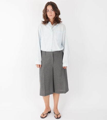 Open Wool Canvas Trousers Grey