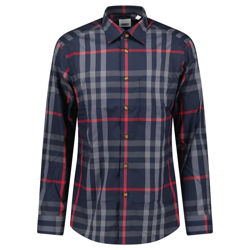 Burberry 'Claverdon' Check Shirt in Navy