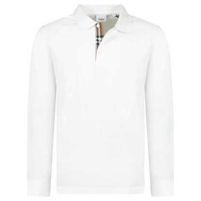 Burberry White Long Sleeved Poio Shirt