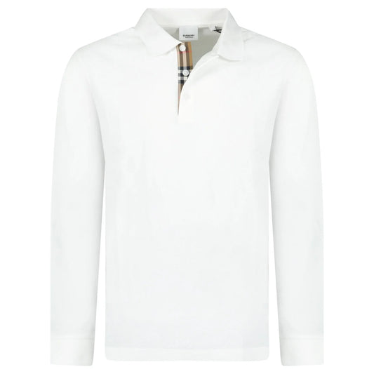 Burberry White Long Sleeved Poio Shirt