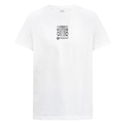 Burberry White Oversized Logo Tee