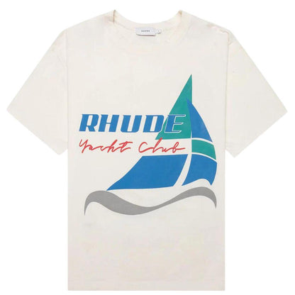 RHUDE YACHT CLUB T-SHIRT VINTAGE WHITE
