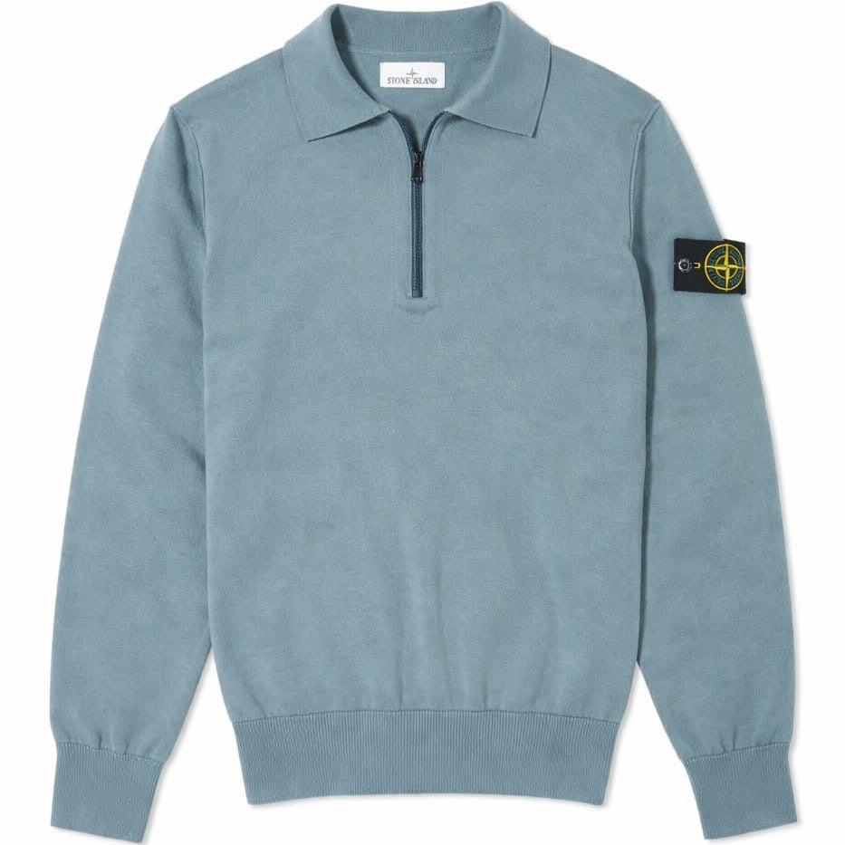 Stone Island Long Sleeve Zipped Polo Shirt