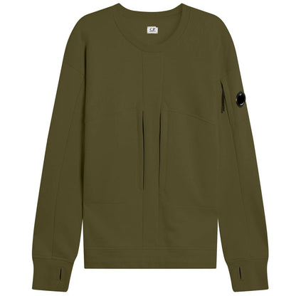 CP Company Khaki Zip Chest Sweatshirt