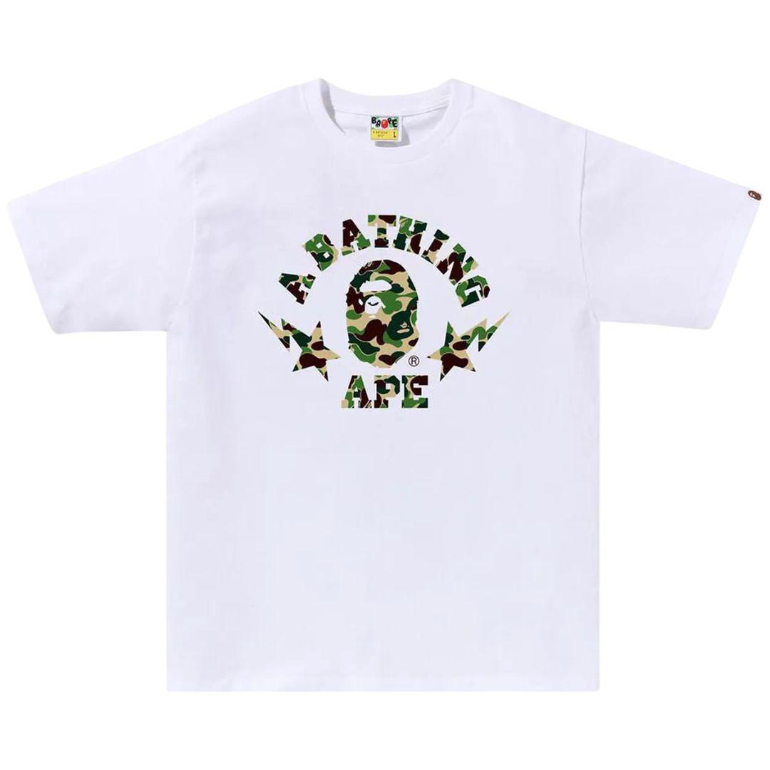 BAPE 1ST CAMO CRAZY STA COLLEGE T-SHIRT WHITE