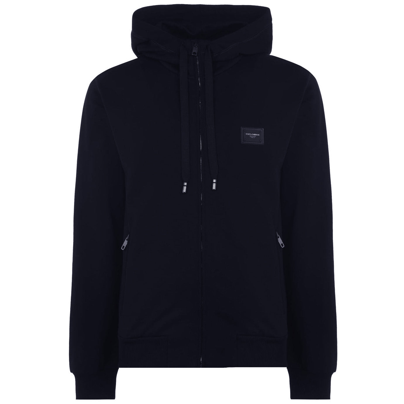 Dolce & Gabbana Rubber Plaque Zip Hoodie