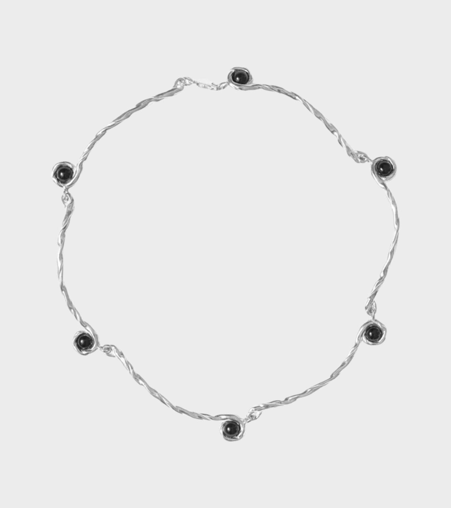 Petite Lago Onxy Necklace Silver