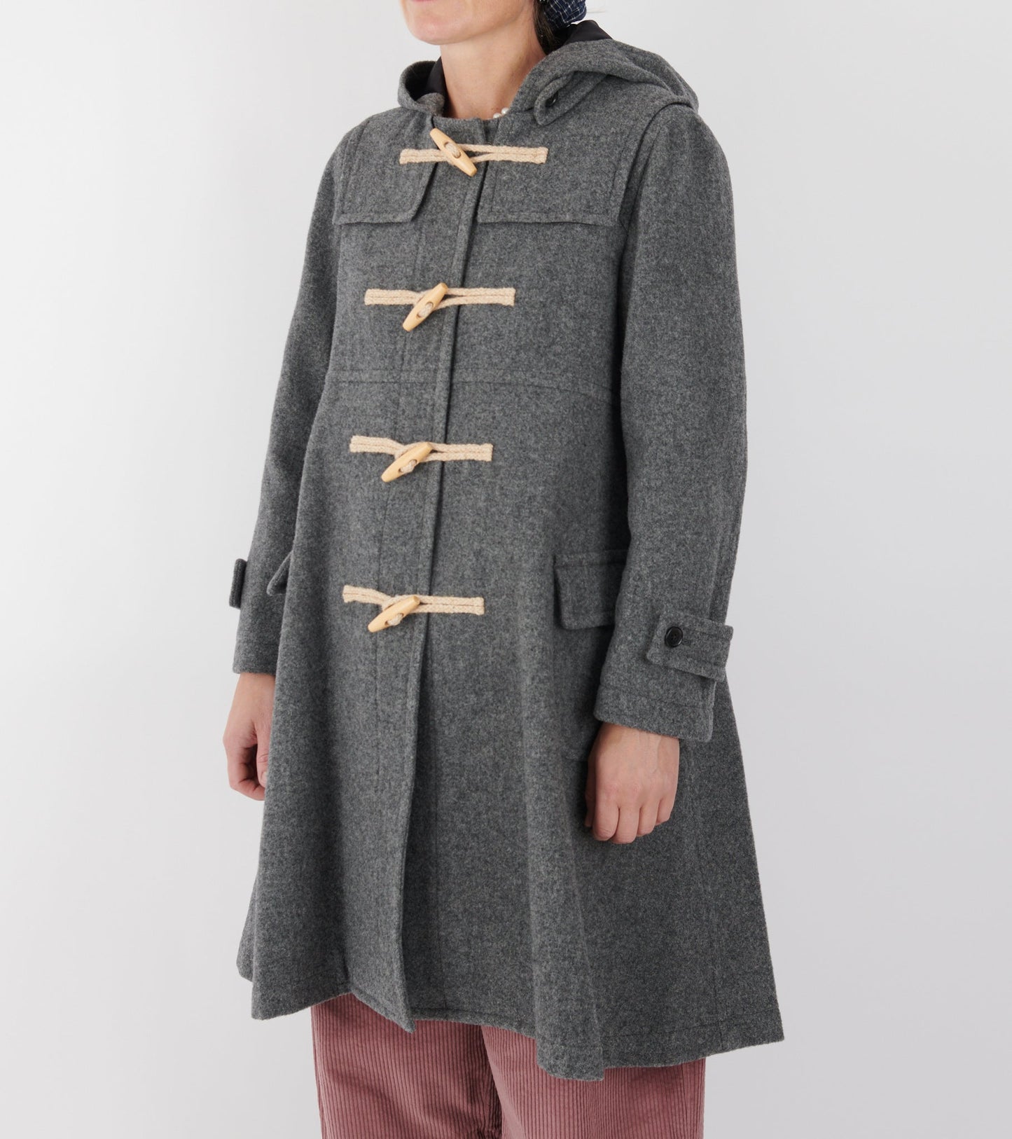 Hooded Wool Coat Grey
