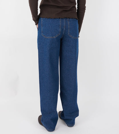 Carlo Midwaist Wide Jeans Mid Blue