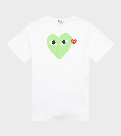 U Big Green Heart T-shirt White
