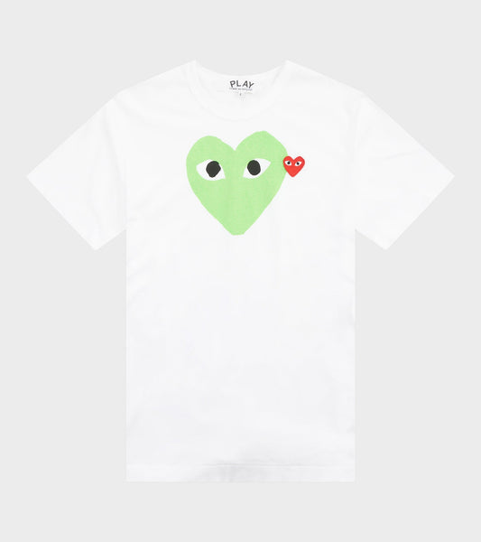 U Big Green Heart T-shirt White