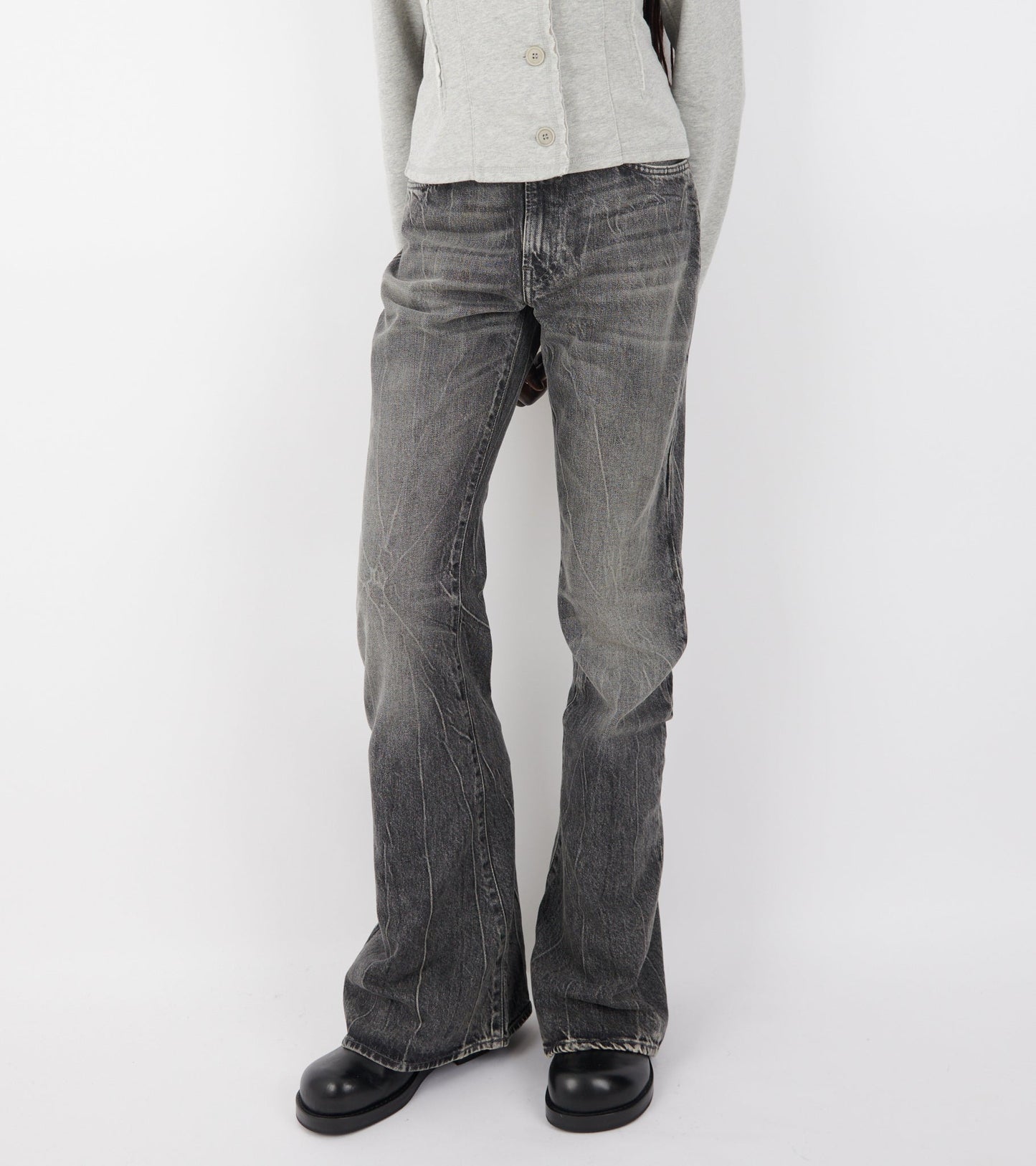 2025F Gothik Fitted Jeans Washed Black
