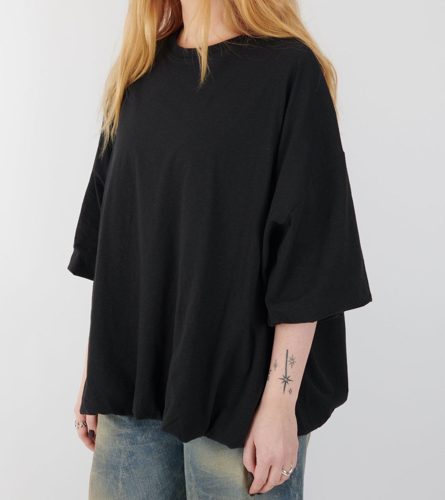 Gathered Logo T-shirt Black
