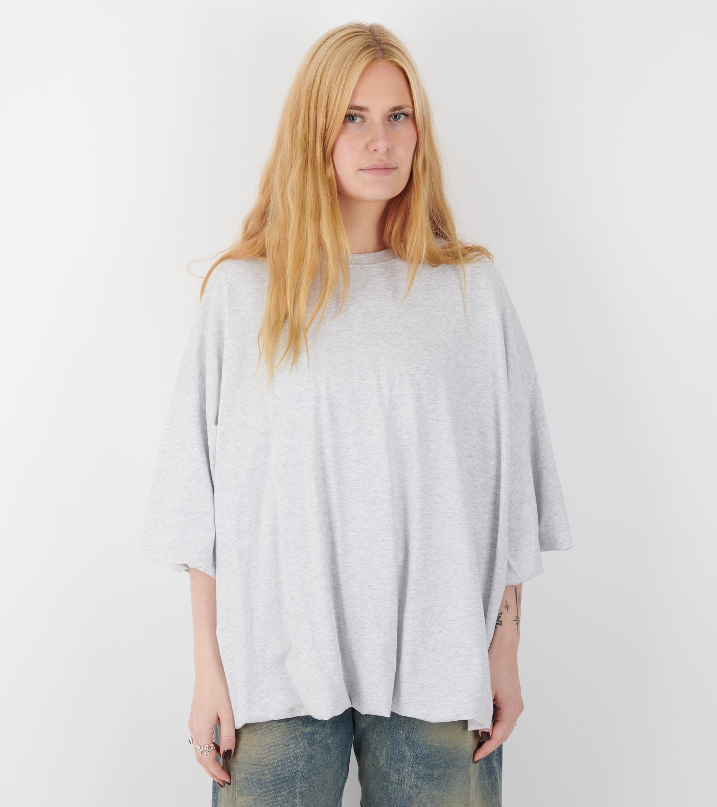 Gathered Logo T-shirt Grey Melange
