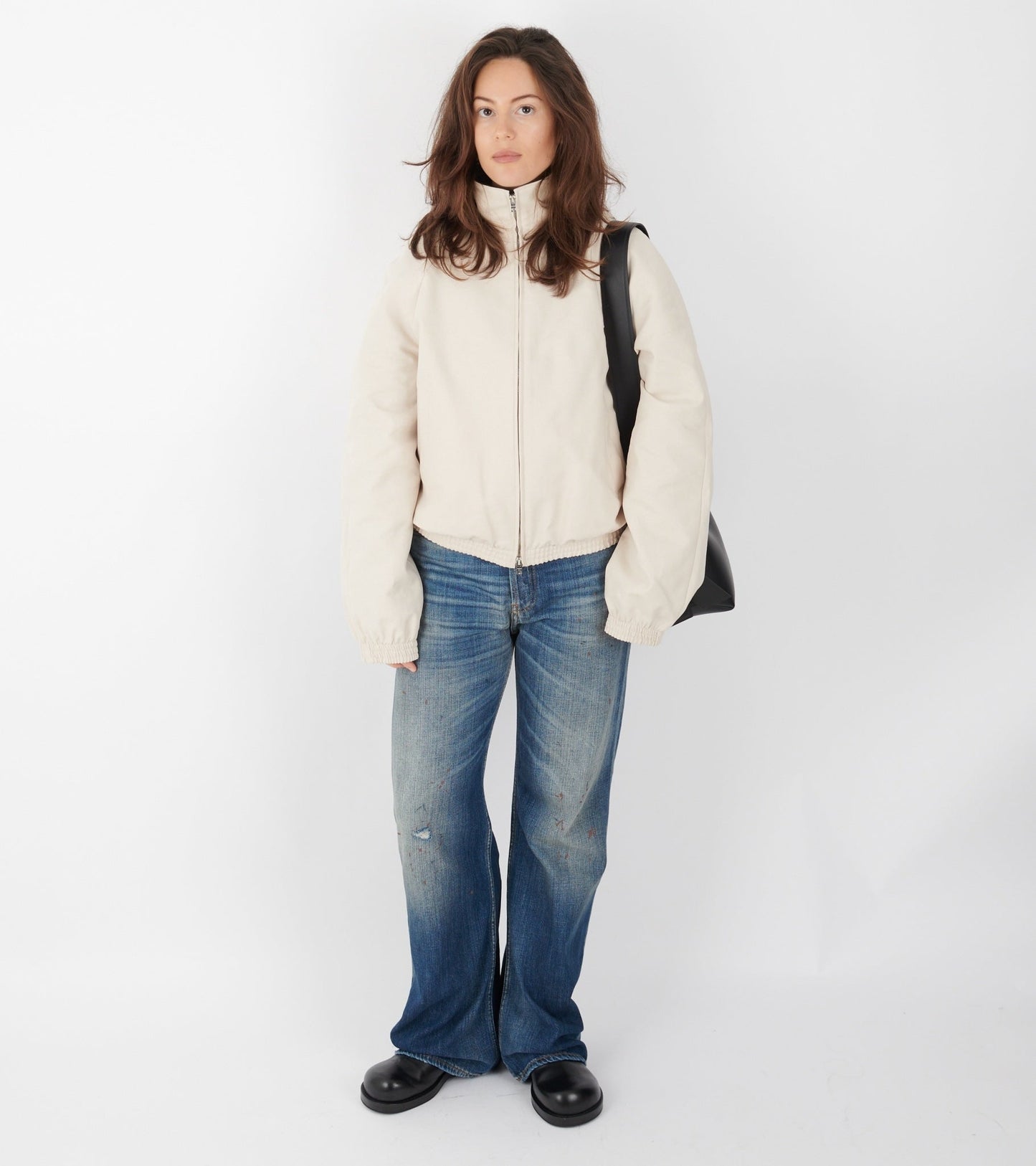 Zip Up Logo Jacket Light Taupe