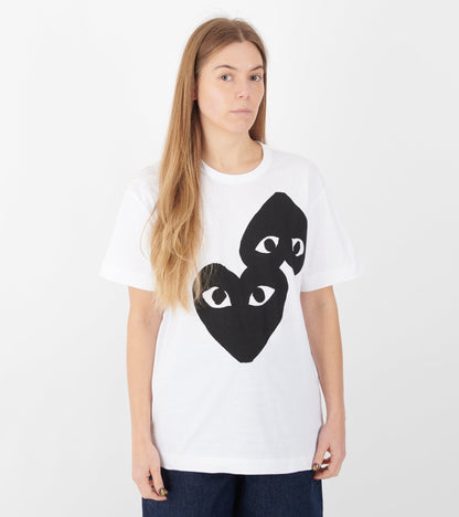U Two Big Black Hearts T-shirt White