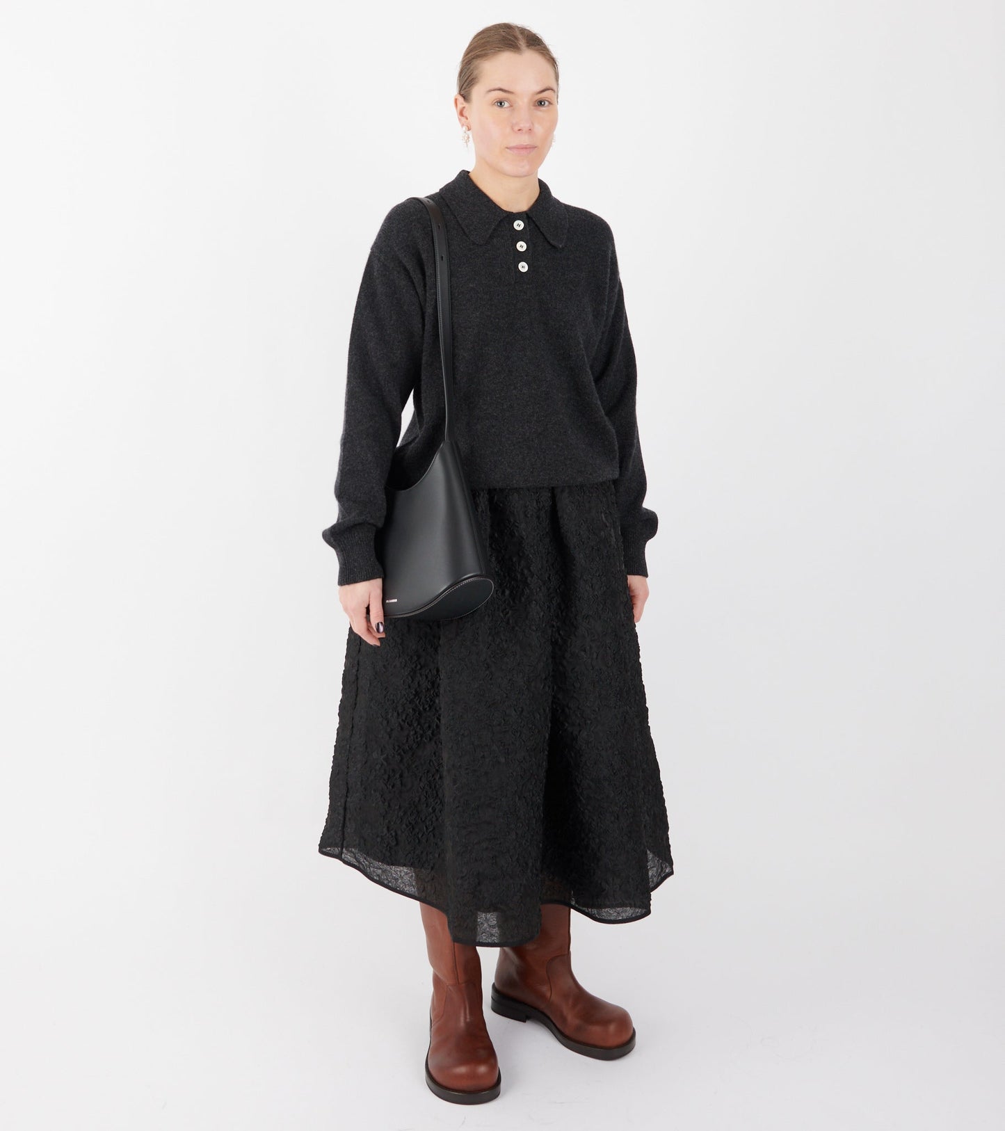 Edie Polo Shirt Charcoal Grey