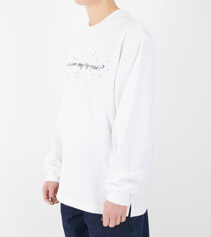 Oversized L/S Cat T-shirt White