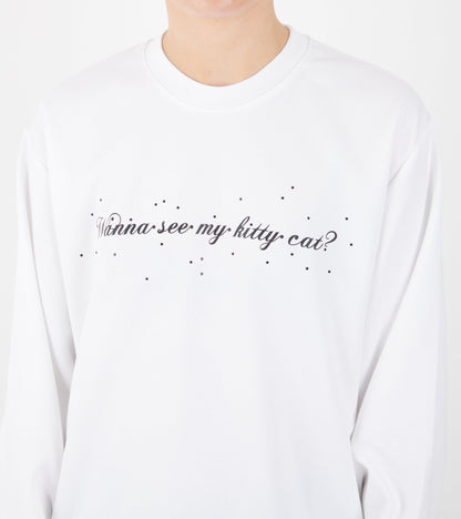 Oversized L/S Cat T-shirt White