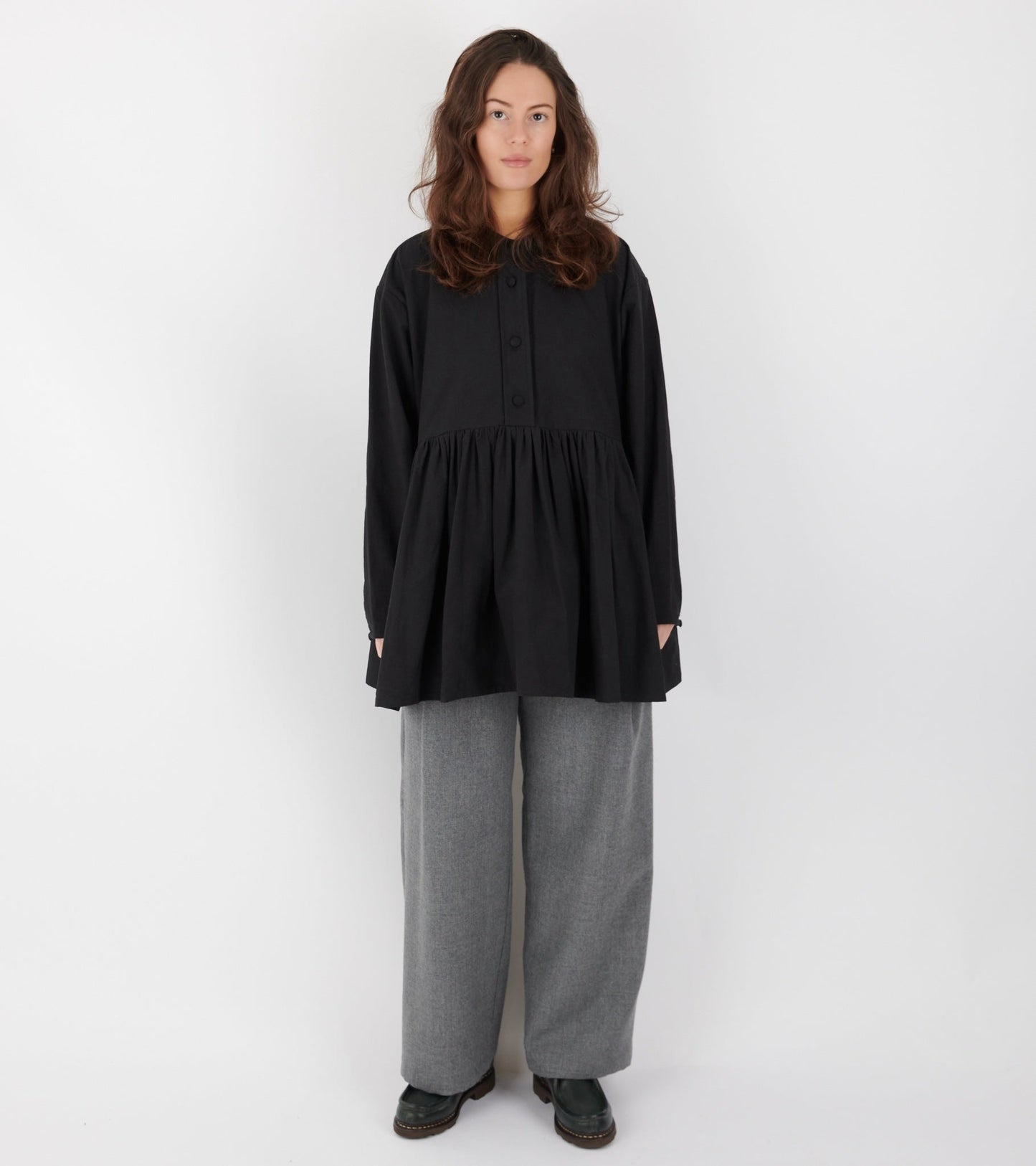 Japanese Cotton Penny Top Black