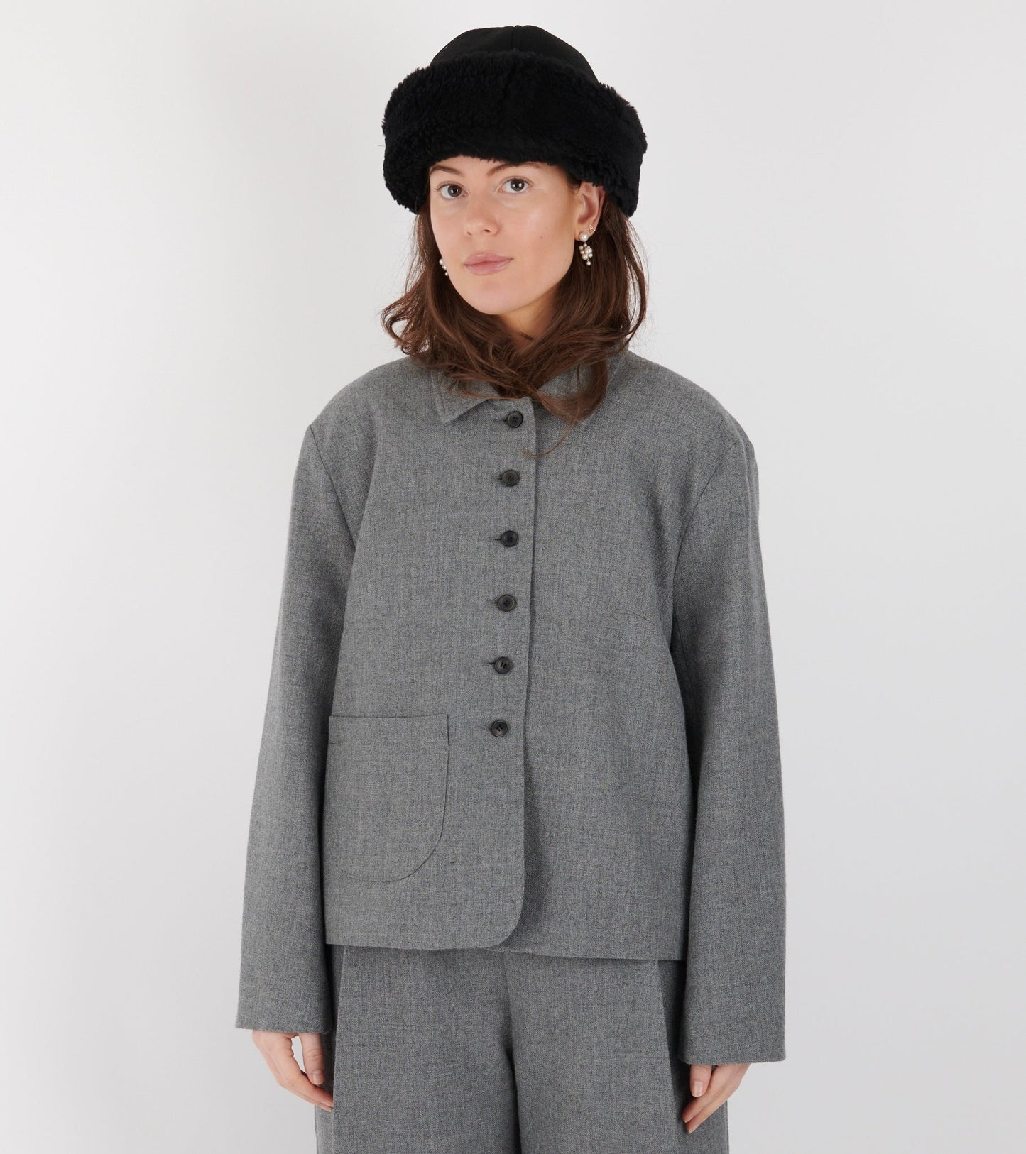 British Wool Lillie Jacket Light Grey