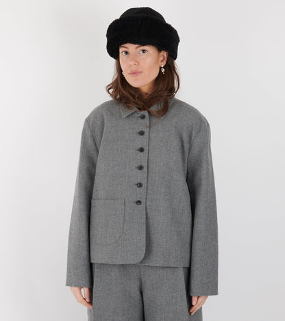 British Wool Lillie Jacket Light Grey