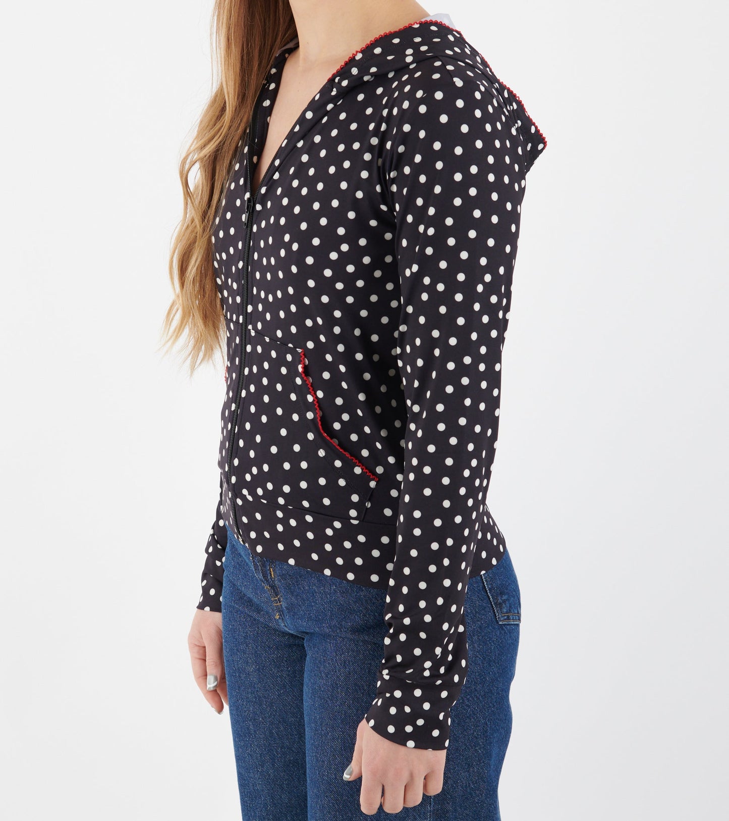 Jersey Hoodie Black Dots