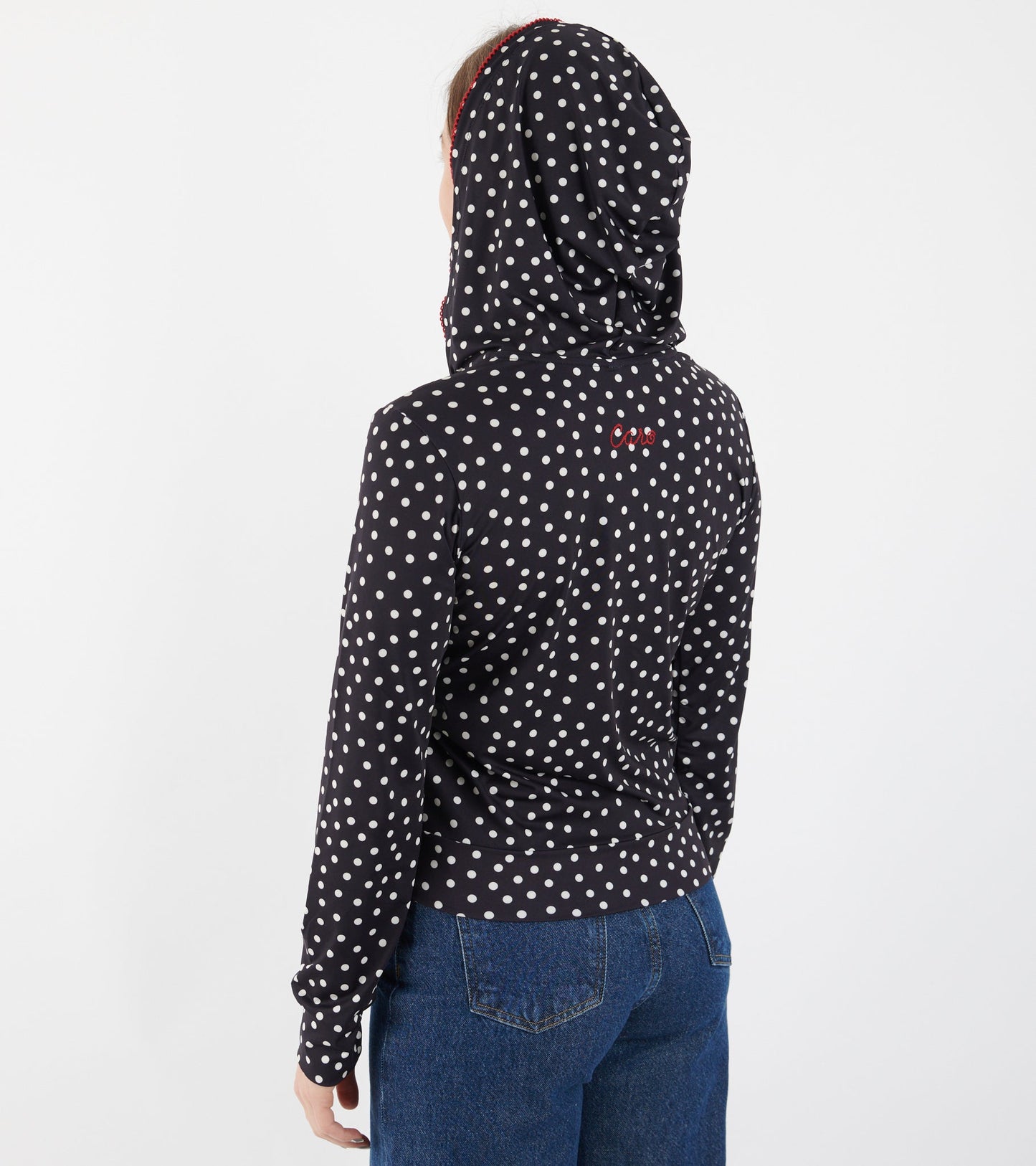 Jersey Hoodie Black Dots