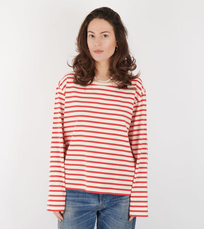 Marron Oversized Blouse Off-white/Red Stripe