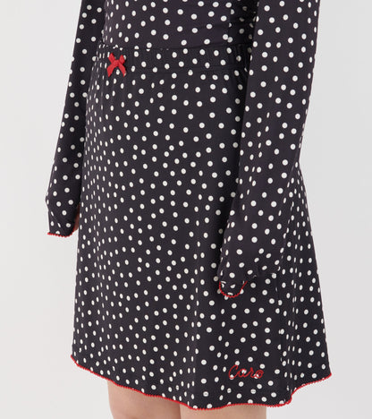 Jersey Skirt Black Dots