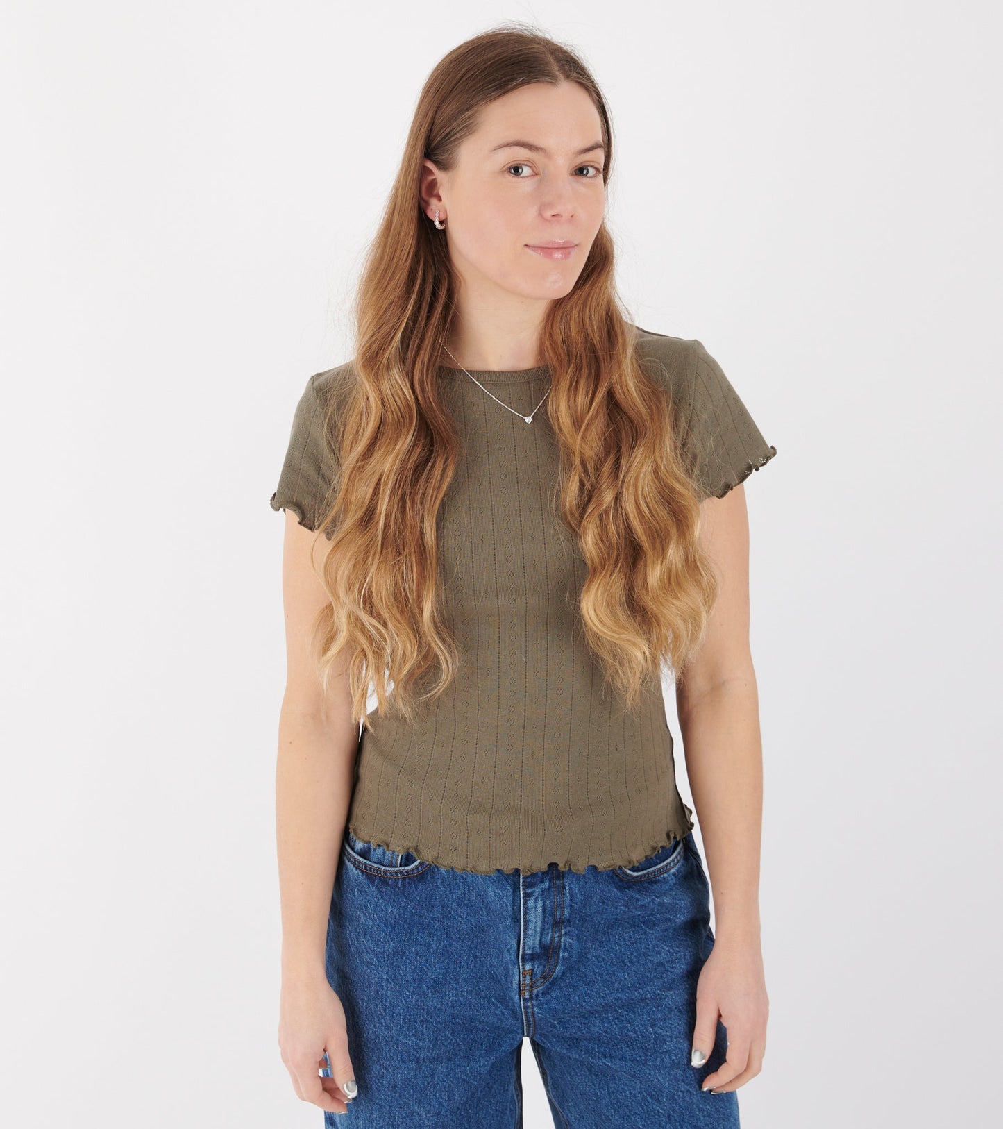 Edie Cap Sleeve Tee Olive
