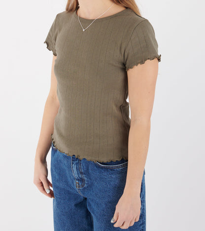 Edie Cap Sleeve Tee Olive