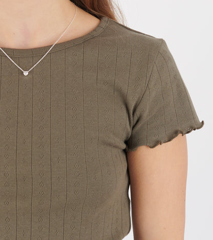 Edie Cap Sleeve Tee Olive