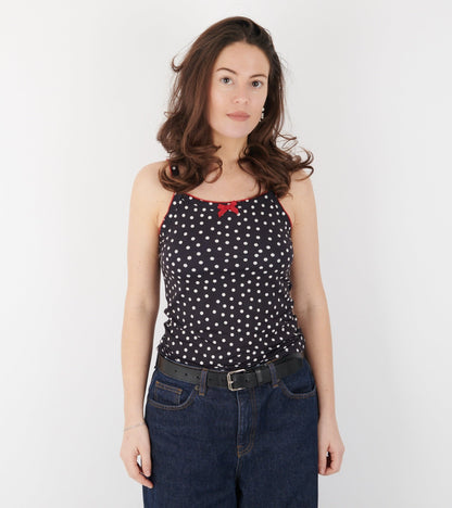 Jersey Tank Top Black Dots