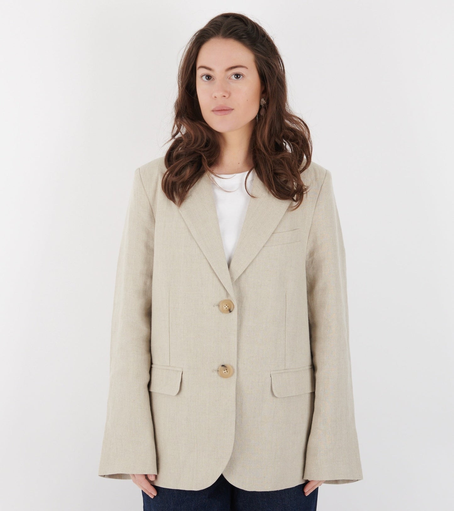 Linen Straight Blazer Nature